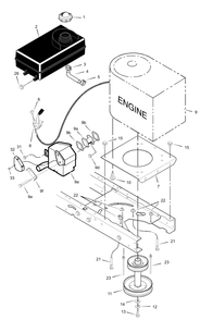 Engine Mount Diagram and Parts List for 425600X31A 2003 Briggs and Stratton Lawn Tractor